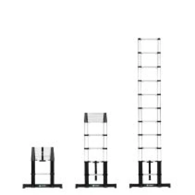 PRO Telescopic ladder - 3,20 m - new 2023 model | softclose & stabilizer bar 