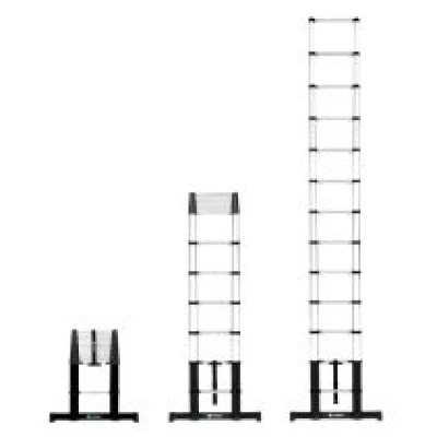 PRO Telescopic ladder - 3,80 m - new 2023 model | softclose & stabilizer bar