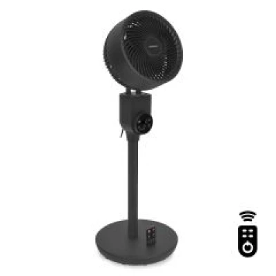 Luxurious Pedestal fan - 88cm - very silent - 3 speed settings - black | Incl. Remote control