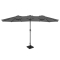 Parasol Iseo 460x270cm - Parasol Haut de Gamme - Gris | Pied inclus 26 kg