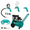 PRO Silencieux Compresseur 57,5dB - 24 L | Kit de démarrage Incl. 4-pcs Air Ensemble d'outils