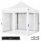 Tente de réception - 3x3 m - Premium Easy-Up Tente de réception | Set incl. parois latérales en moustiquaire – Blanche