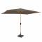 Parasol Rapallo 200x300cm - Premium parasol - aspect bois - Taupe | Incl. pied en béton 20 kg 