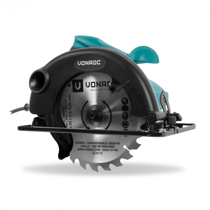 Scie circulaire 1200W – 185mm | Guide parallèle et lame de scie 24T incl. main product photo