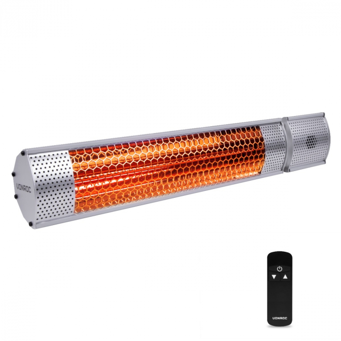 Chauffage de terrasse Marsili 2000W - Télécommande incl. | Argenté main product photo