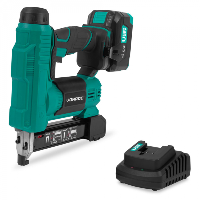 Agrafeuse-cloueuse 20V | Batterie 4.0Ah et chargeur inclus main product photo