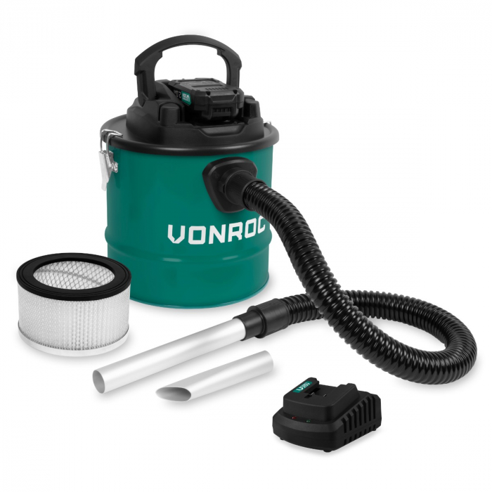 Aspirateur à cendres 20V – 2.0Ah – Réservoir 12L | Batterie et chargeur rapide incl. main product photo