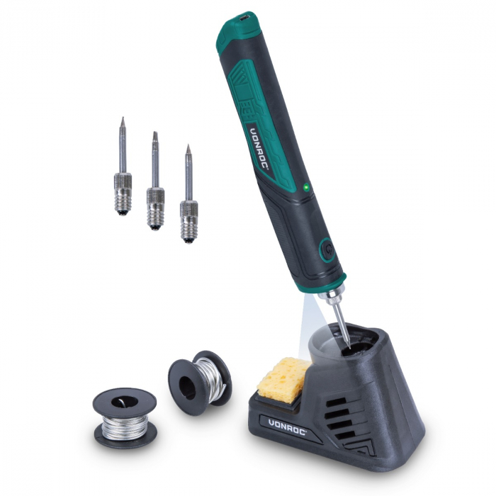 Fer à souder sans fil 4V | Station, étains et bouts de soudure incl. main product photo