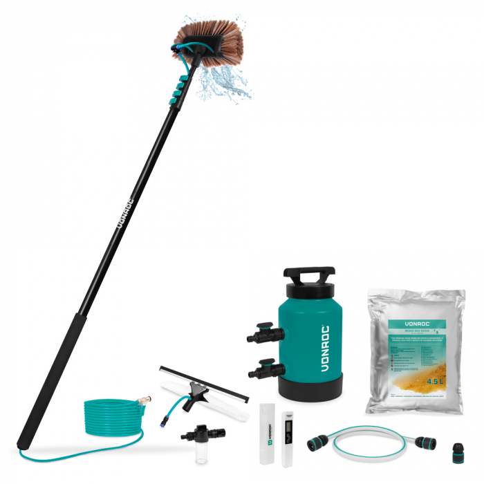 Brosse à laver télescopique en aluminium 6,50m et filtre à eau DI - Set complet main product photo